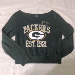 NFL Team Apparel Green Bay Packers Sweatshirt Bedazzled Heart